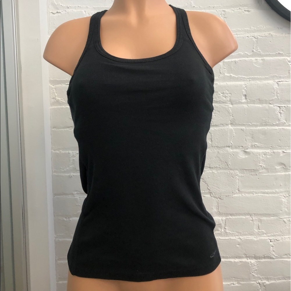 Champion Ribbed Athletic Sleeveless Black Tank Top Size S Activewear Workout